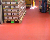 倉(cāng)庫(kù)地面防起砂、磨損地板_紅色拼裝